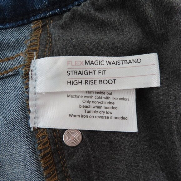 Lane Bryant Womens Plus 14 High Rise Boot Straight Fit Dark Blue Denim Jeans - Picture 6 of 9